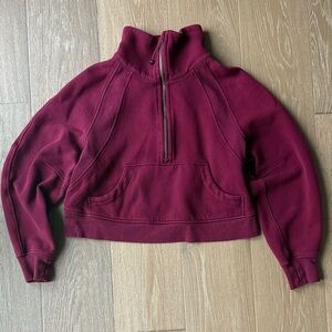Lululemon Maroon Half-Zip Cropped Sweatshirt XS/S